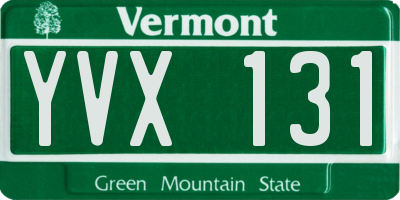 VT license plate YVX131