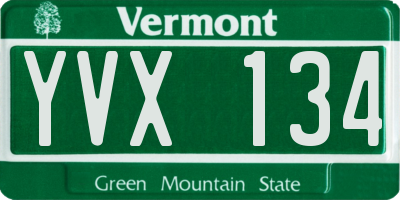VT license plate YVX134