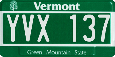 VT license plate YVX137