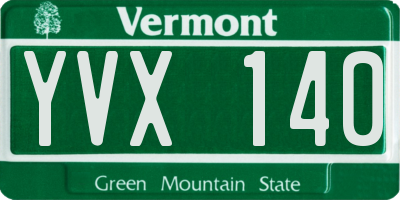 VT license plate YVX140