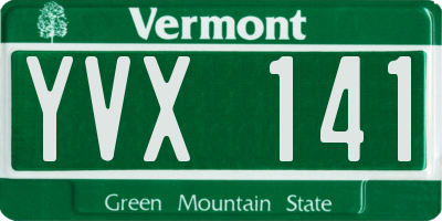 VT license plate YVX141