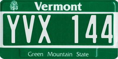 VT license plate YVX144