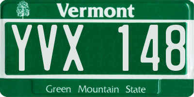 VT license plate YVX148