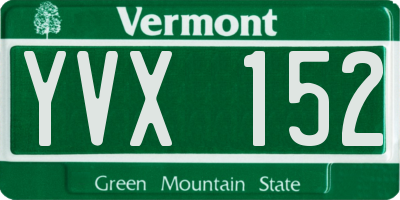VT license plate YVX152
