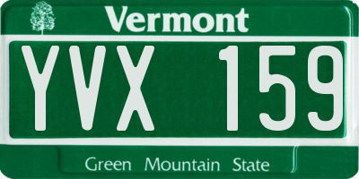 VT license plate YVX159