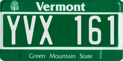 VT license plate YVX161
