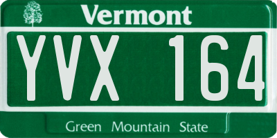 VT license plate YVX164