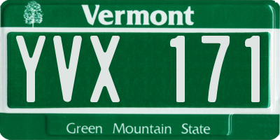 VT license plate YVX171