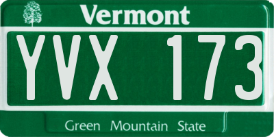 VT license plate YVX173