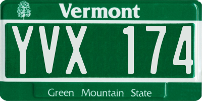 VT license plate YVX174