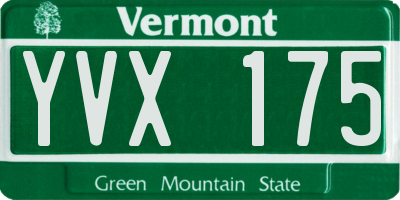 VT license plate YVX175