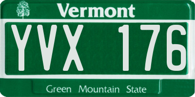 VT license plate YVX176