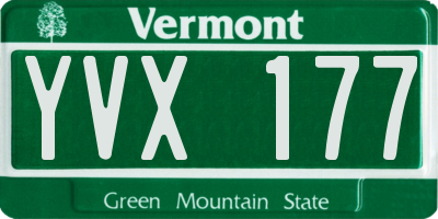 VT license plate YVX177