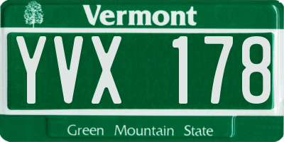 VT license plate YVX178