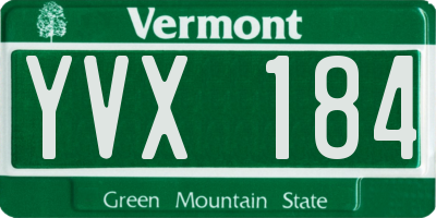 VT license plate YVX184