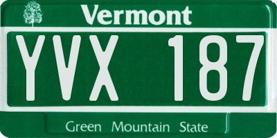 VT license plate YVX187
