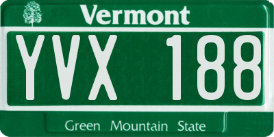 VT license plate YVX188