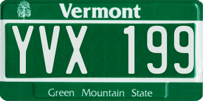 VT license plate YVX199