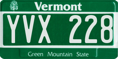 VT license plate YVX228