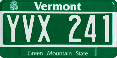 VT license plate YVX241