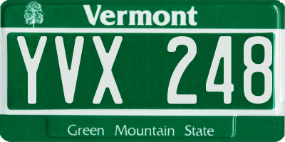 VT license plate YVX248