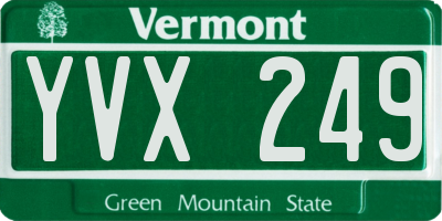 VT license plate YVX249