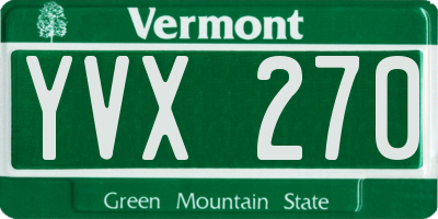 VT license plate YVX270