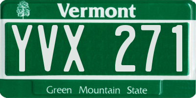 VT license plate YVX271