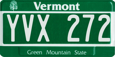 VT license plate YVX272