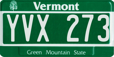 VT license plate YVX273