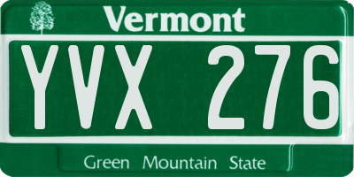 VT license plate YVX276