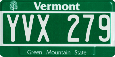 VT license plate YVX279