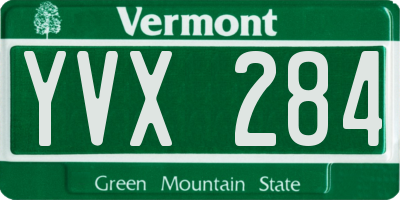 VT license plate YVX284