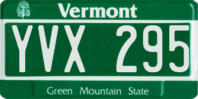 VT license plate YVX295