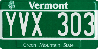 VT license plate YVX303
