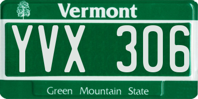 VT license plate YVX306