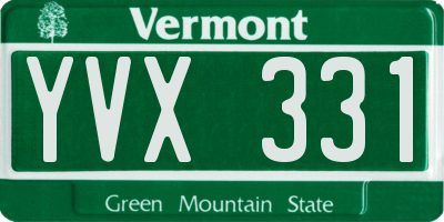 VT license plate YVX331