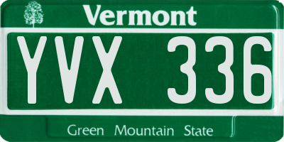 VT license plate YVX336