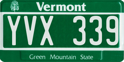 VT license plate YVX339