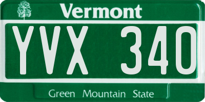 VT license plate YVX340