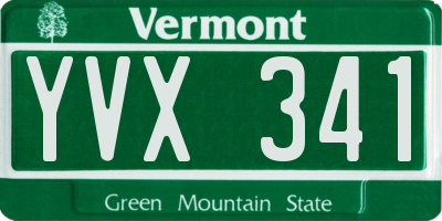 VT license plate YVX341