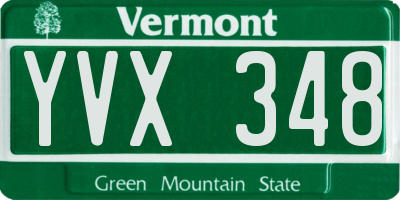 VT license plate YVX348