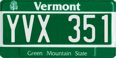 VT license plate YVX351