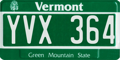 VT license plate YVX364