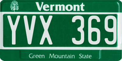 VT license plate YVX369
