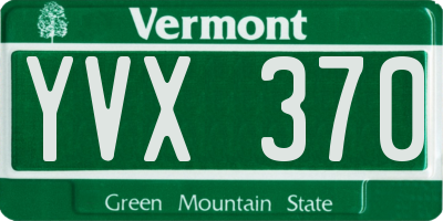 VT license plate YVX370