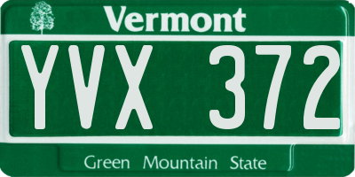 VT license plate YVX372