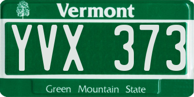 VT license plate YVX373