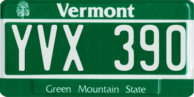 VT license plate YVX390