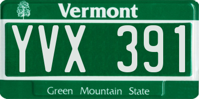 VT license plate YVX391